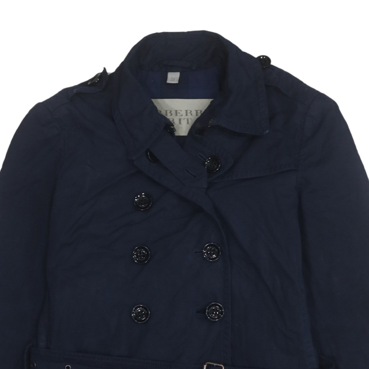Burberry Brit Women's Blue Mid-Length Cotton Trench Coat M