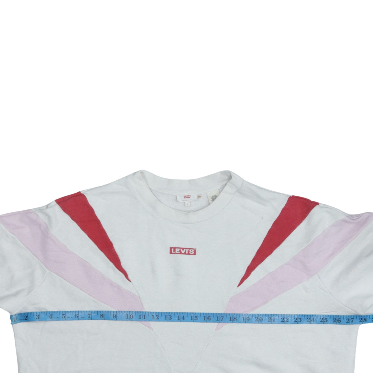 Levi's Women White Red Colourblock Pullover Sweatshirt L