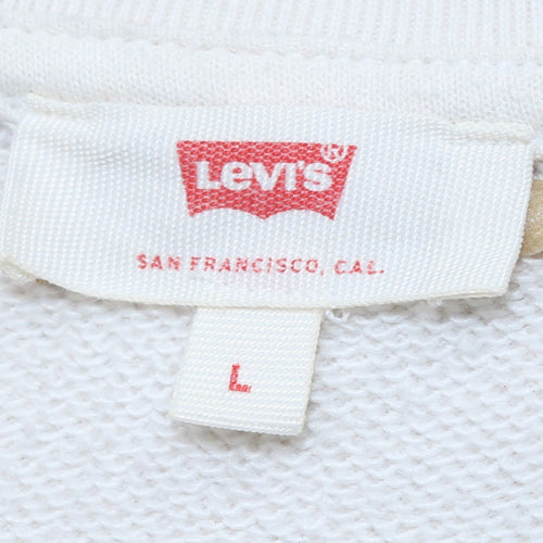 Levi's Women White Red Colourblock Pullover Sweatshirt L