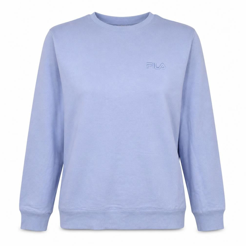 Front view of Fila Women’s Blue Crew Neck Pullover Sweatshirt XL Cotton Blend