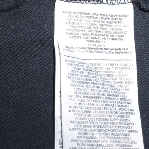 Nike Womens Black Full Zip Hoodie Sweatshirt Size L Cotton Casual