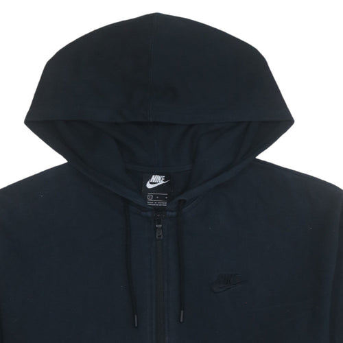 Nike Womens Black Full Zip Hoodie Sweatshirt Size L Cotton Casual