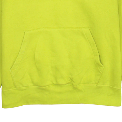 Nike Womens Yellow Pullover Hoodie Medium Cotton Blend Logo Sportswear