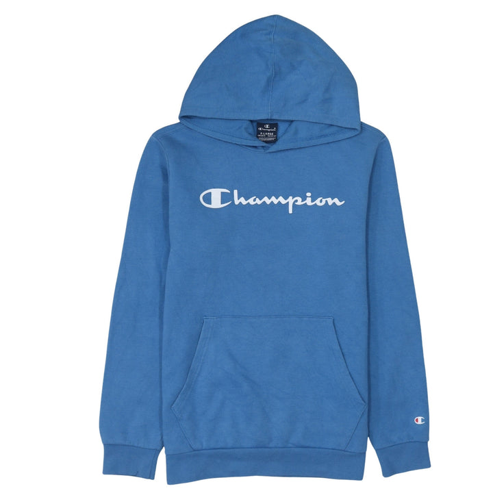 Champion Boys Blue Pullover Hoodie 13-14 Years Logo Cotton Blend Sweatshirt