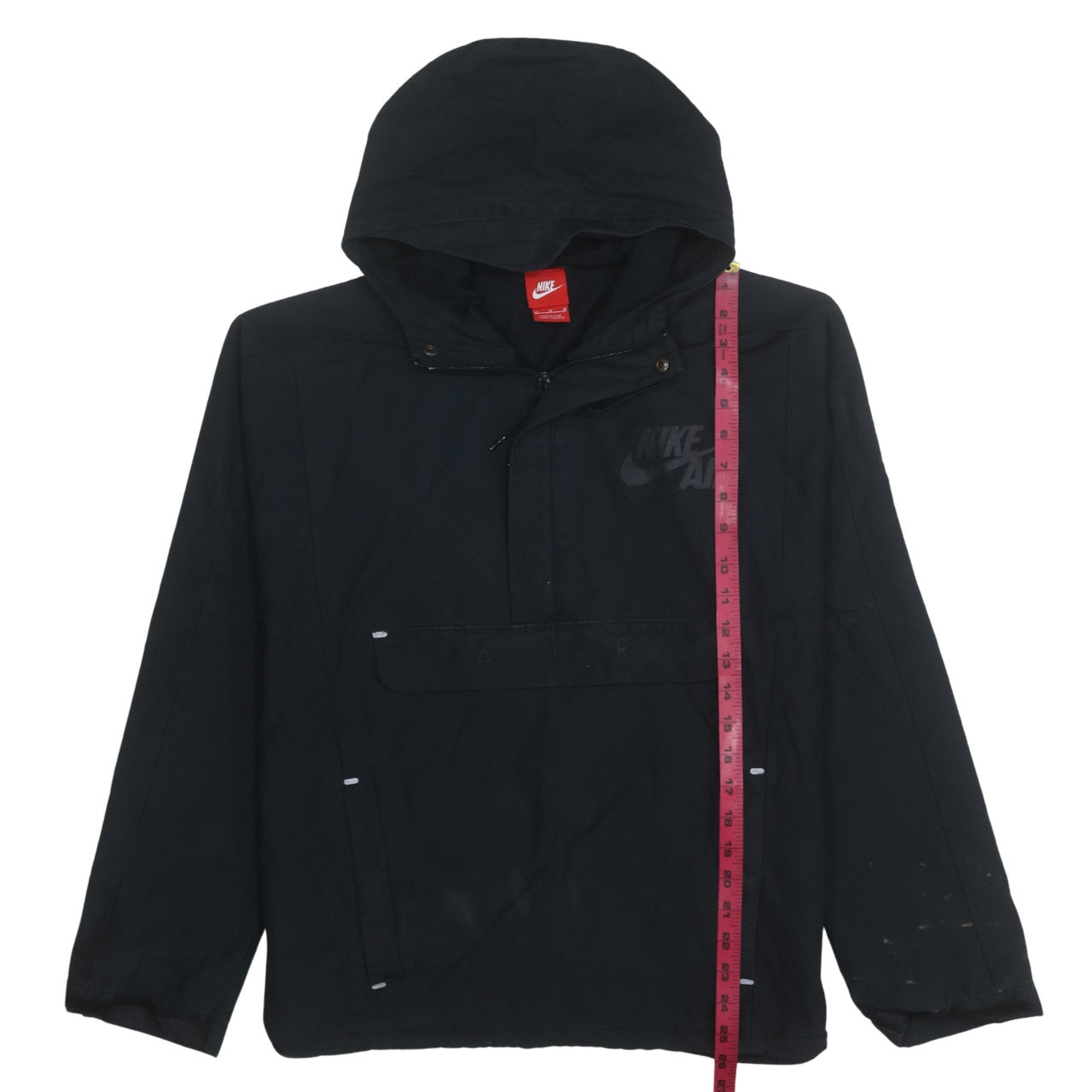 Nike Men’s Black Hooded Anorak Jacket Size M Windproof Lightweight