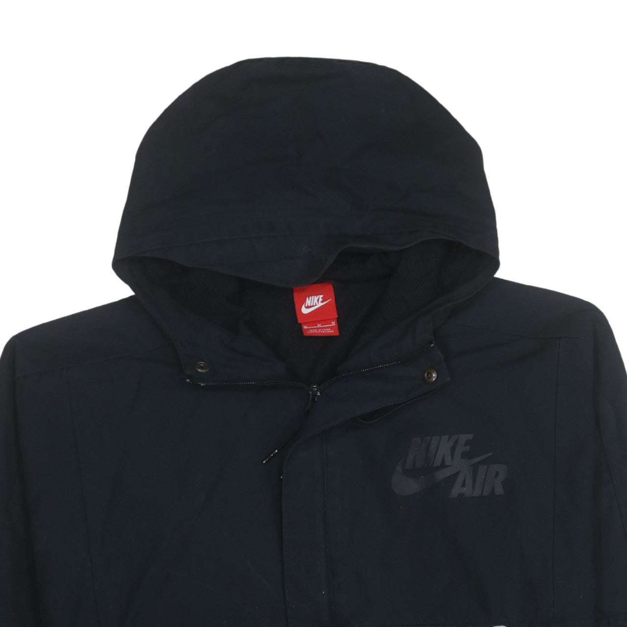 Nike Men’s Black Hooded Anorak Jacket Size M Windproof Lightweight