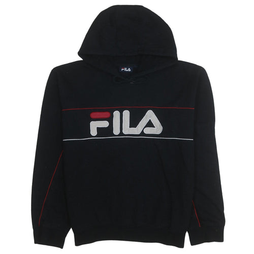 FILA Women's Black Pullover Hoodie Medium Logo Sweatshirt