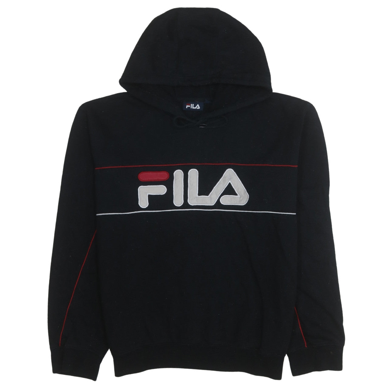 FILA Women's Black Pullover Hoodie Medium Logo Sweatshirt