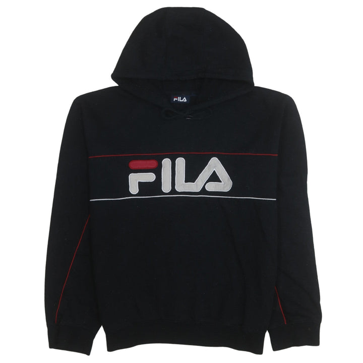 FILA Women's Black Pullover Hoodie Medium Logo Sweatshirt