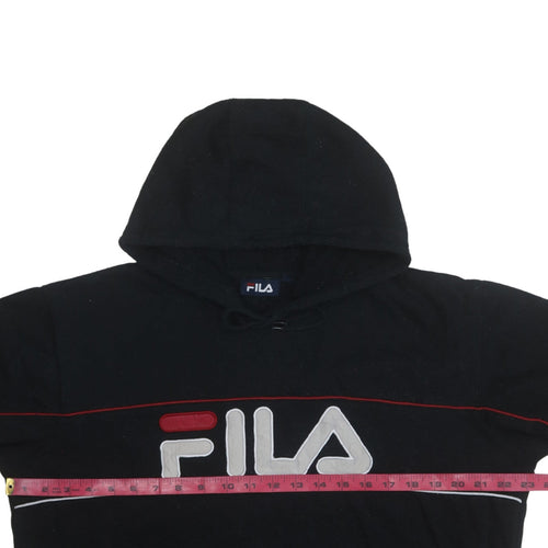 FILA Women's Black Pullover Hoodie Medium Logo Sweatshirt