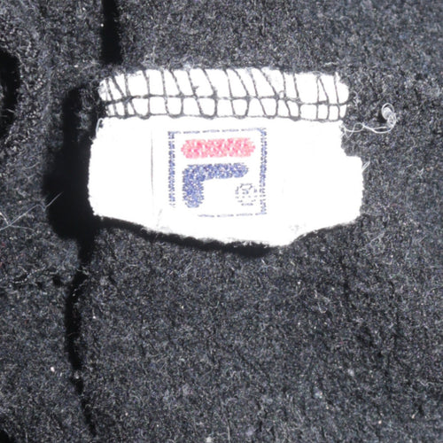 FILA Women's Black Pullover Hoodie Medium Logo Sweatshirt