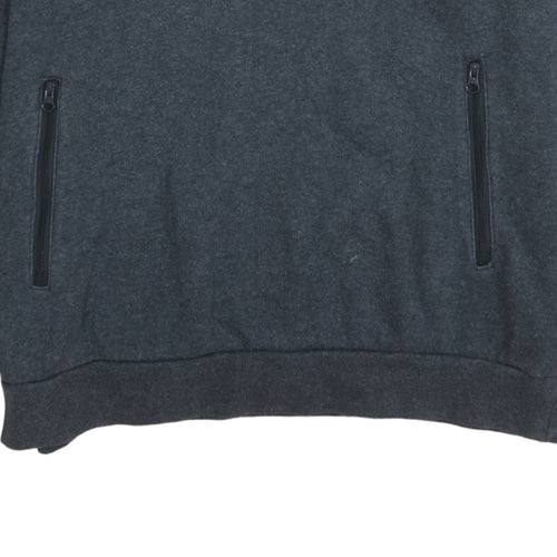 Adidas Boys Grey 15-16 Years Pullover Hoodie 1/4 Zip Fleece Sweatshirt