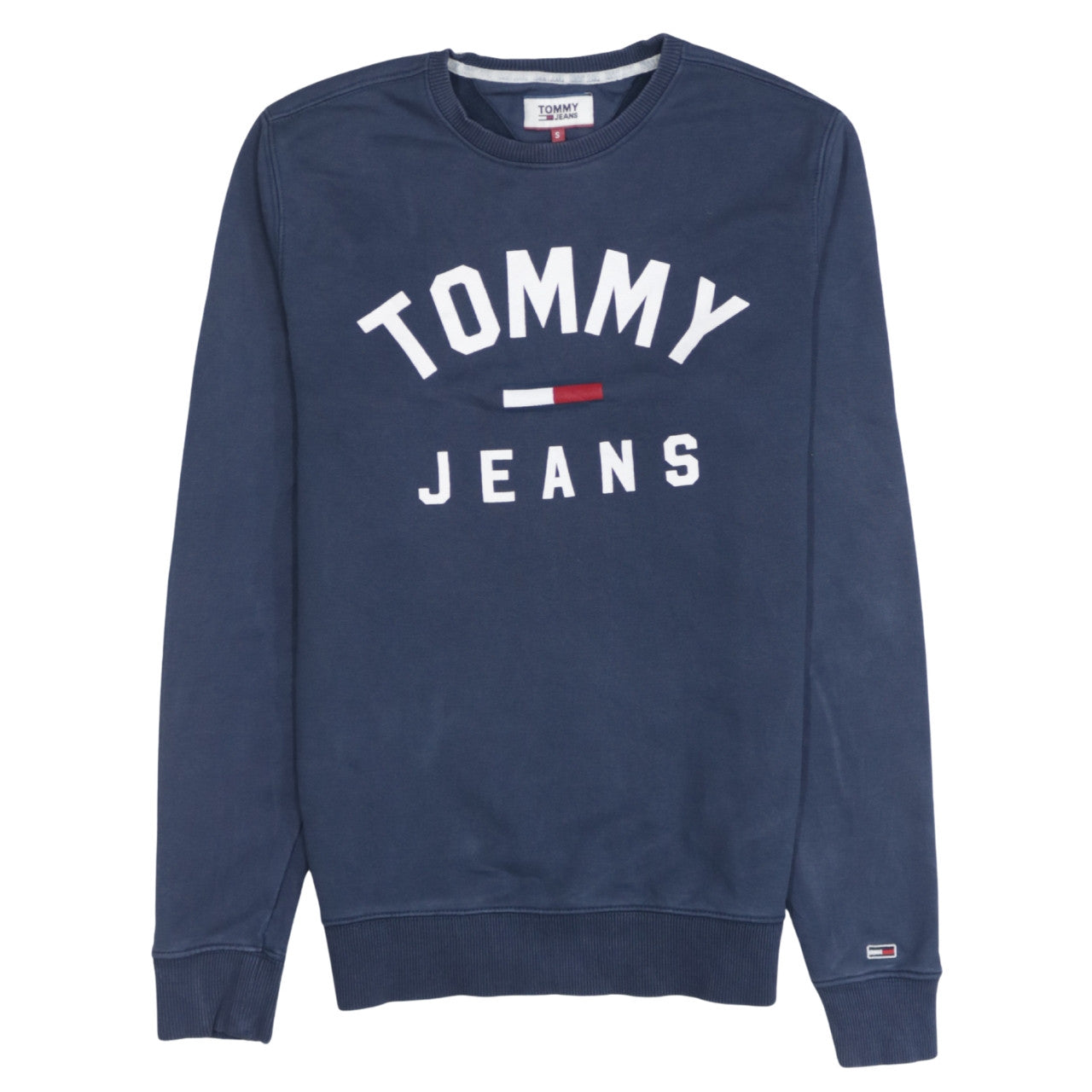 Tommy Jeans Men's Blue Crew Neck Logo Sweatshirt Size S