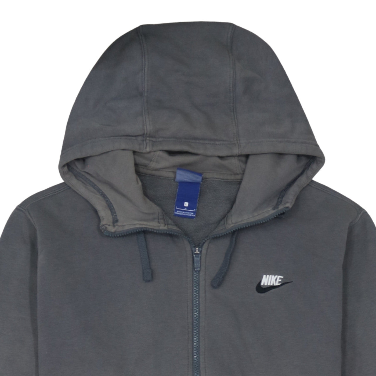 Nike Men's Grey Full Zip Hoodie L Regular Fit Sportswear
