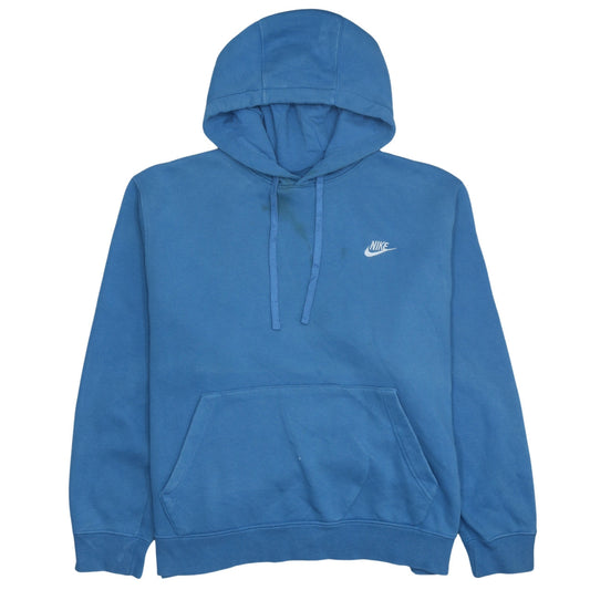Nike Men's Blue Pullover Hoodie XL Regular Fit Cotton Fleece