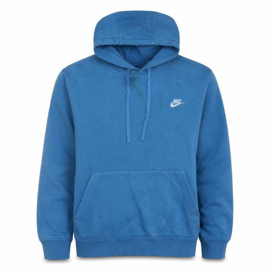 Front view of Nike Men's Blue Pullover Hoodie XL Regular Fit Cotton Fleece