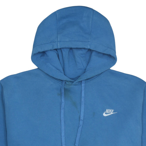 Nike Men's Blue Pullover Hoodie XL Regular Fit Cotton Fleece