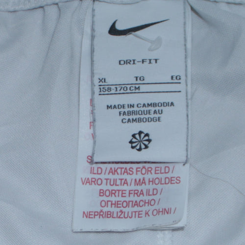 Nike Boys White XL Dri-Fit Athletic Activewear Shorts