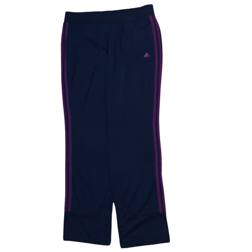 Adidas Womens Blue Track Pants M 12-14 Side Stripe Sportswear
