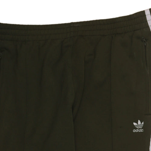Adidas Womens Black Track Pants Size 12 Elastic Waist Side Stripe