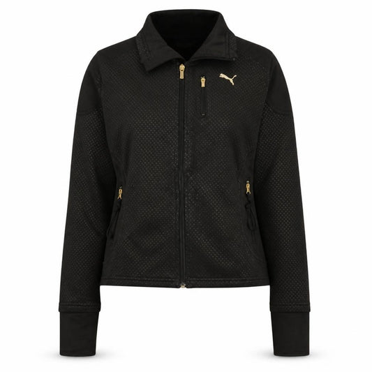 Puma Women Black Size 8 Track Jacket Full Zip Lightweight