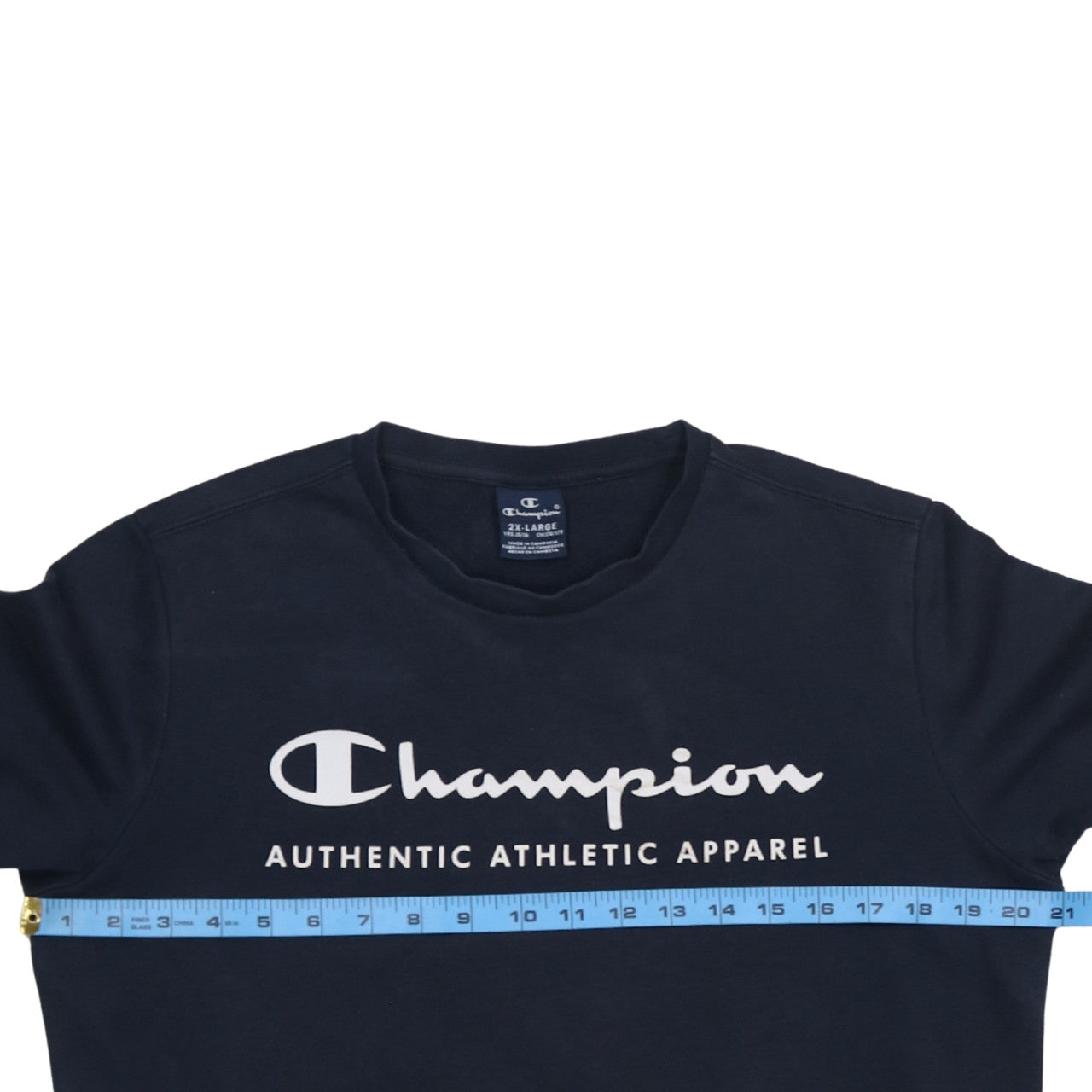 Champion Boys Blue 2XL Pullover Crew Neck Logo Sweatshirt