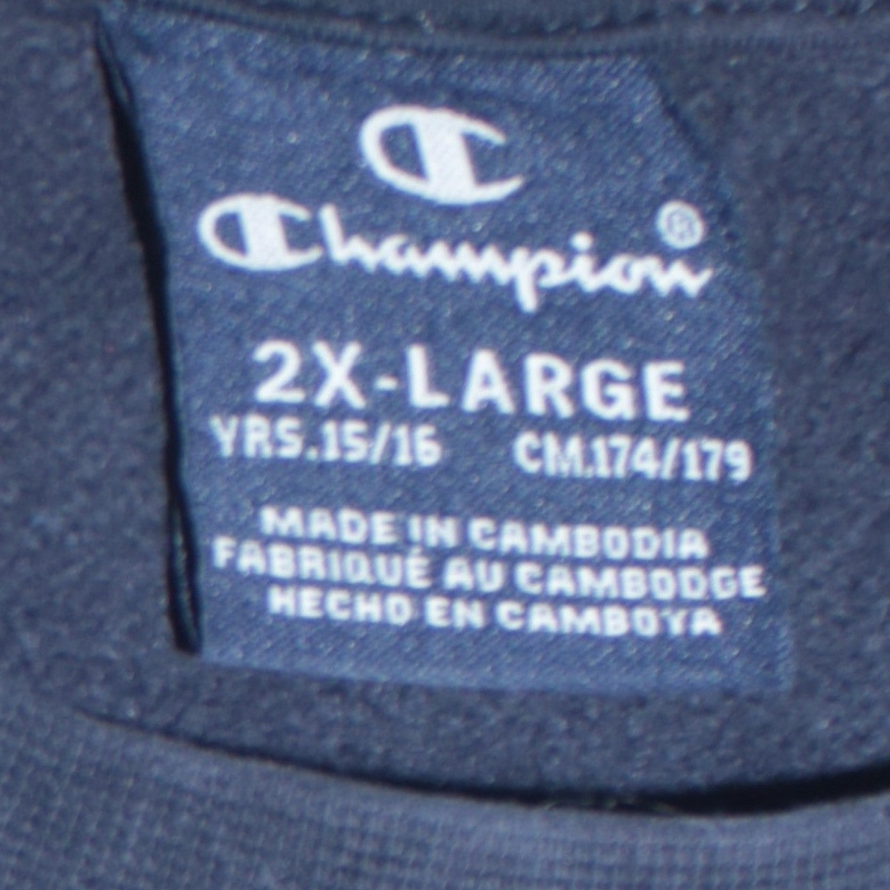 Champion Boys Blue 2XL Pullover Crew Neck Logo Sweatshirt