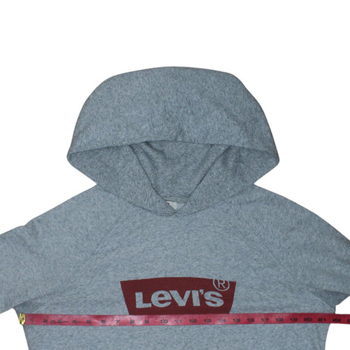 Levi's Men's Grey Pullover Hoodie XS Logo Graphic Fleece Sweatshirt