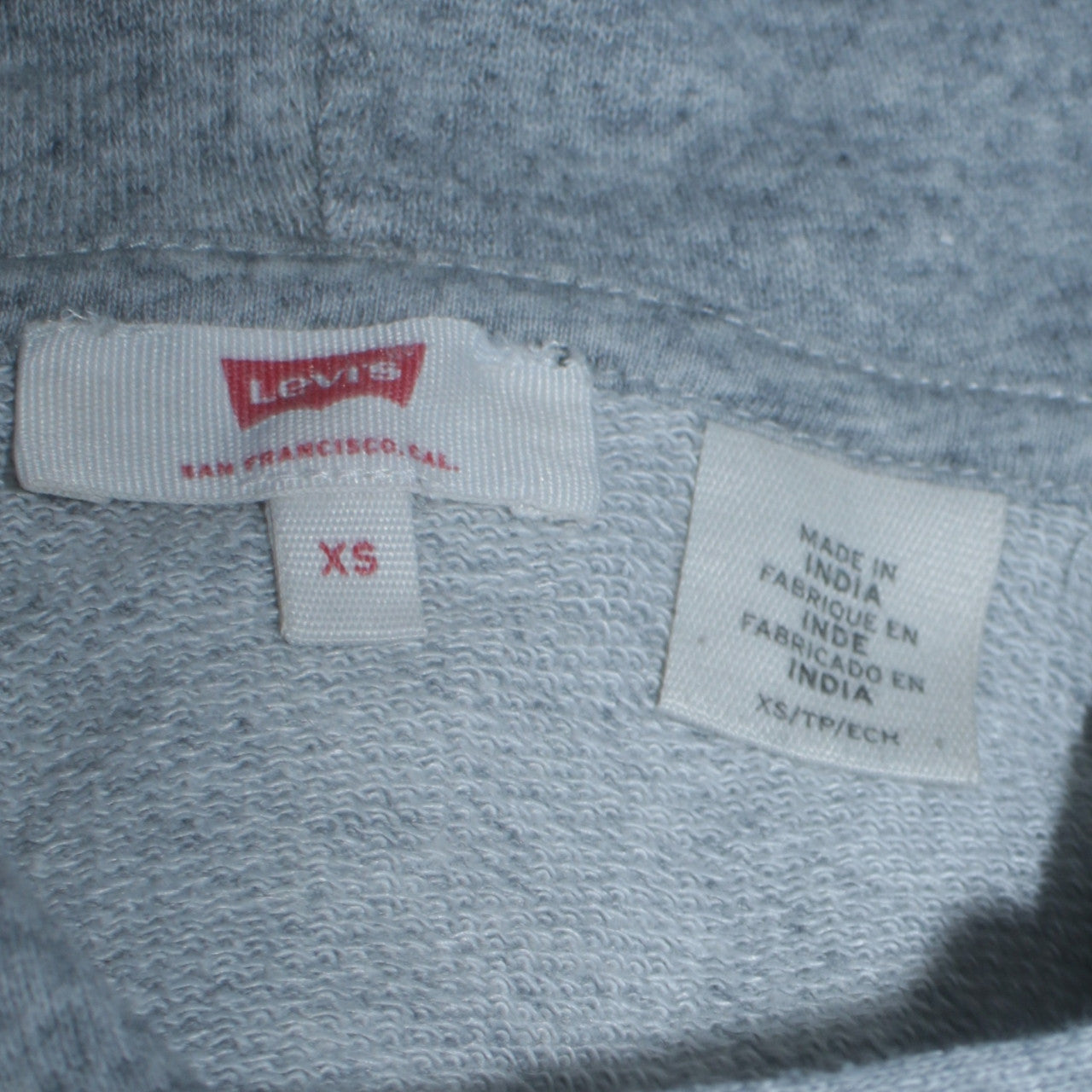 Levi's Men's Grey Pullover Hoodie XS Logo Graphic Fleece Sweatshirt