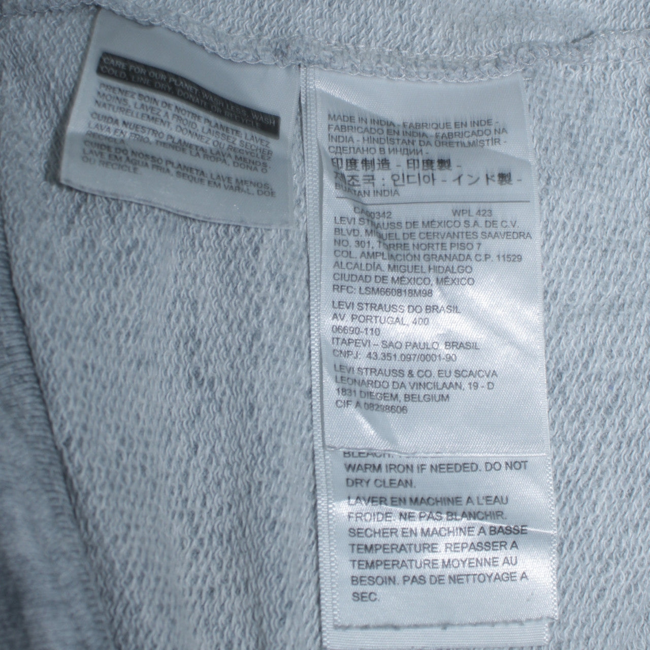 Levi's Men's Grey Pullover Hoodie XS Logo Graphic Fleece Sweatshirt