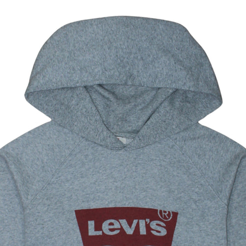 Levi's Men's Grey Pullover Hoodie XS Logo Graphic Fleece Sweatshirt