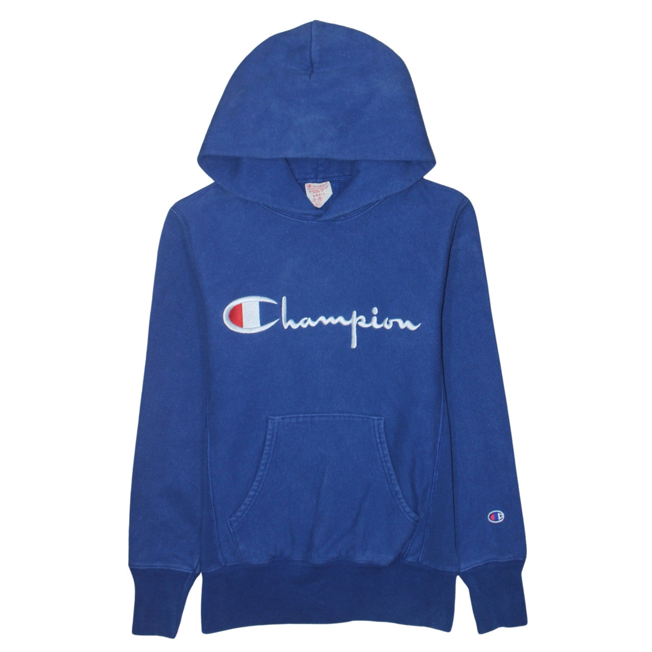 Champion Men's Blue Small Pullover Hoodie Reverse Weave Embroidered Logo