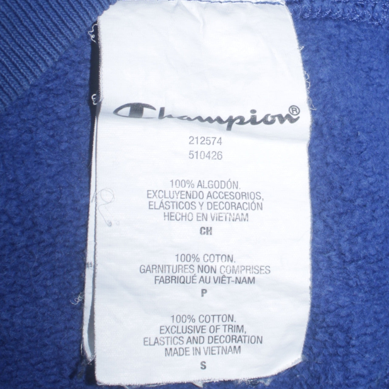 Champion Men's Blue Small Pullover Hoodie Reverse Weave Embroidered Logo