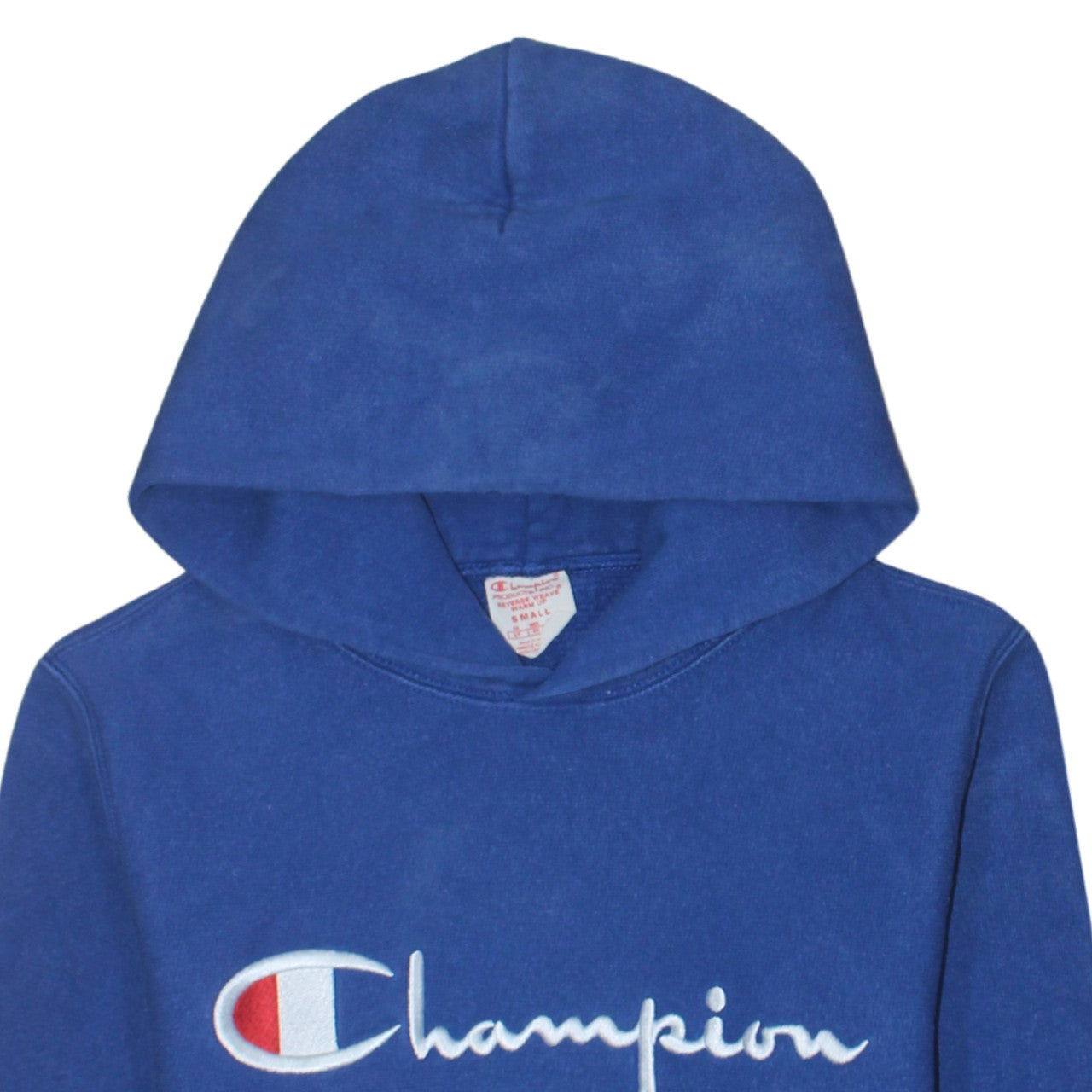 Champion Men's Blue Small Pullover Hoodie Reverse Weave Embroidered Logo