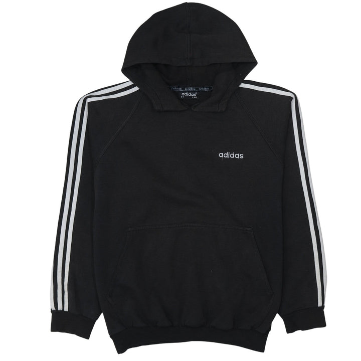 Adidas Men Black Pullover Hoodie Classic 3-Stripes D7 Size L