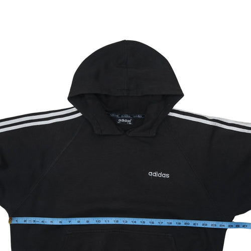 Adidas Men Black Pullover Hoodie Classic 3-Stripes D7 Size L