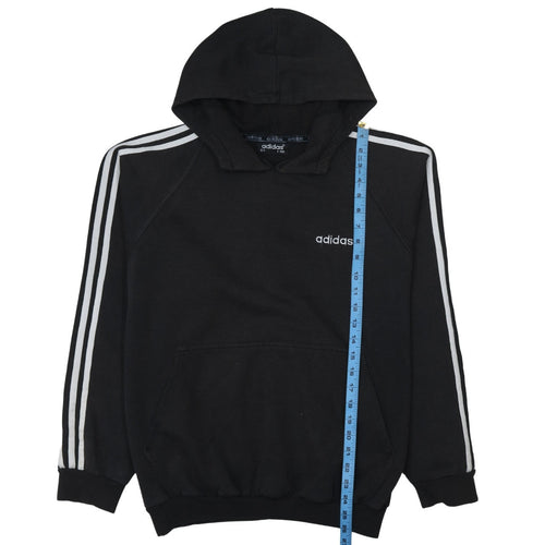 Adidas Men Black Pullover Hoodie Classic 3-Stripes D7 Size L