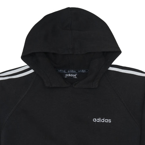 Adidas Men Black Pullover Hoodie Classic 3-Stripes D7 Size L