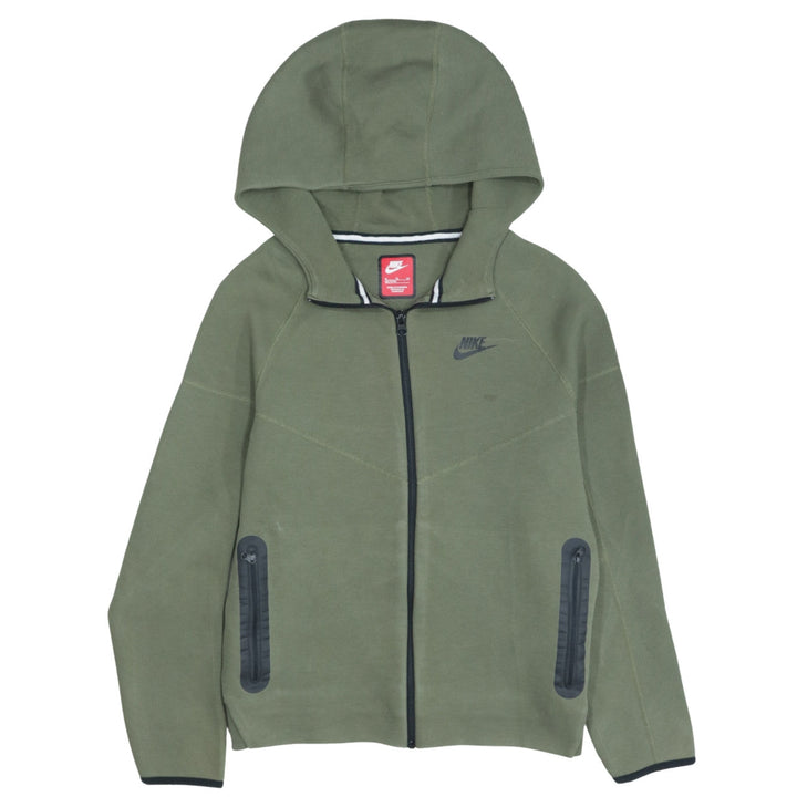 Nike Boys Green Full Zip Hoodie XL 158-170cm Cotton Blend Sweatshirt