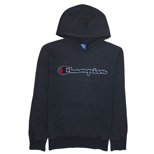 Champion Men's Black Pullover Hoodie Medium Embroidered Logo