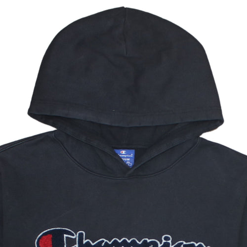 Champion Men's Black Pullover Hoodie Medium Embroidered Logo