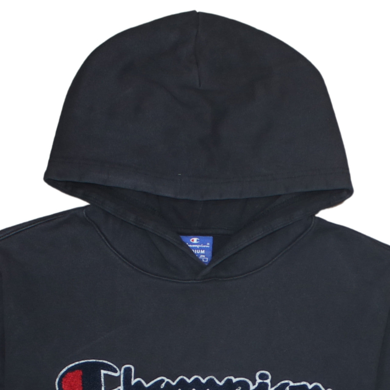Champion Men's Black Pullover Hoodie Medium Embroidered Logo