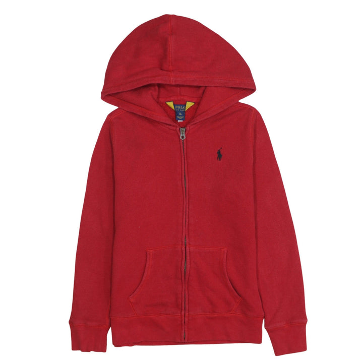Ralph Lauren Boys Red Full Zip Hoodie Size 16 Years Cotton Blend Fleece
