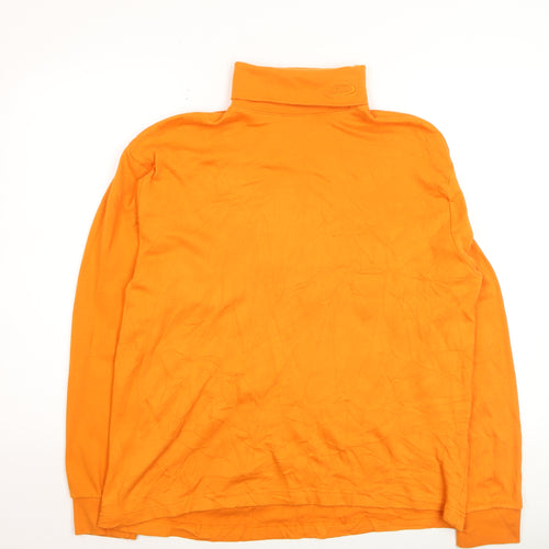 Crane Sports Men's Orange Roll Neck Long Sleeve Pullover Jumper Size L