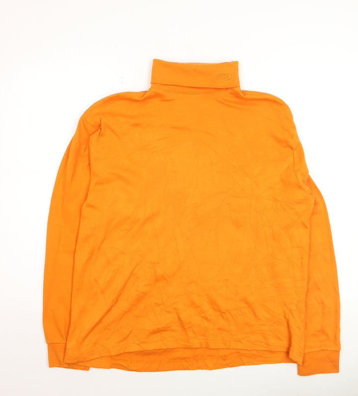 Crane Sports Men's Orange Roll Neck Long Sleeve Pullover Jumper Size L