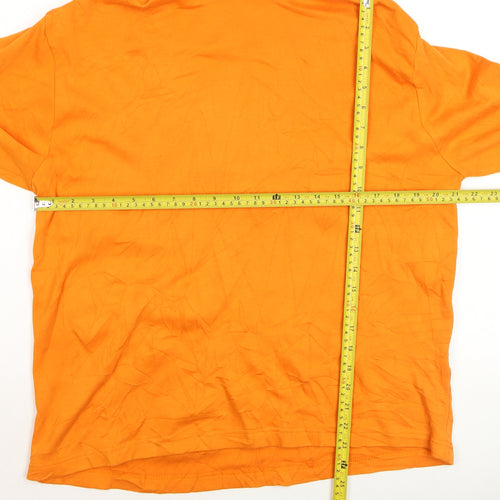 Crane Sports Men's Orange Roll Neck Long Sleeve Pullover Jumper Size L