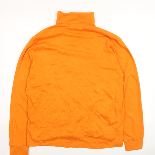 Crane Sports Men's Orange Roll Neck Long Sleeve Pullover Jumper Size L