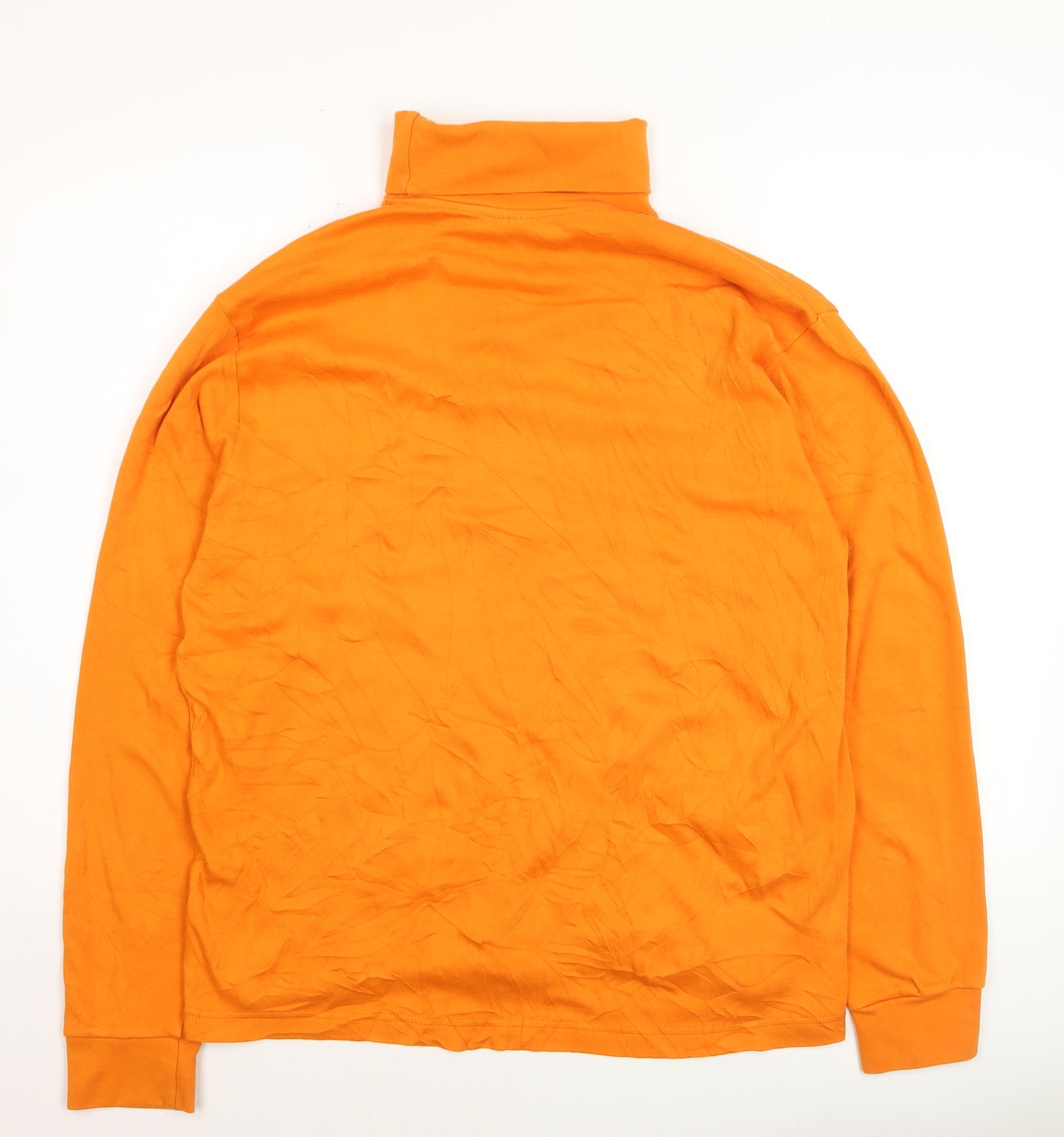 Crane Sports Men's Orange Roll Neck Long Sleeve Pullover Jumper Size L