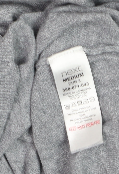 Next Men's Grey Short Sleeve Cotton Linen Polo Shirt Medium