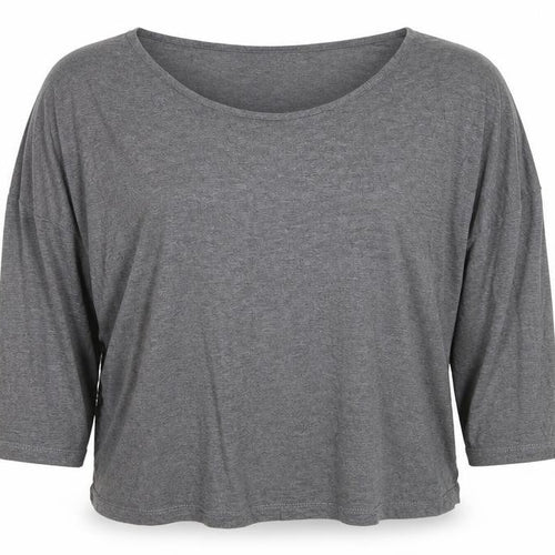 French Connection Women's Grey Relaxed 3/4 Sleeve Viscose T-Shirt Size S